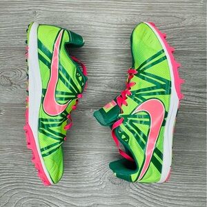NIKE Jana XC Wfle Star Waffle Green/pink Track & Field Cleats Women's Sz 8.5